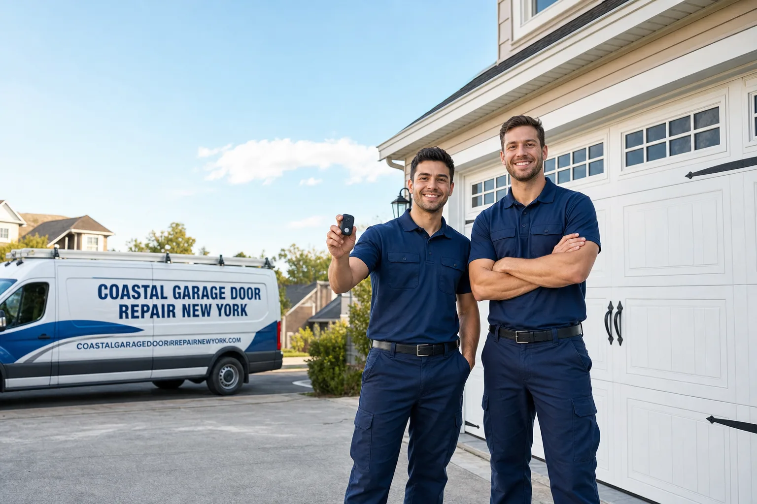 Coastal Garage Door Repair New York service vehicle and crew in New York, NY